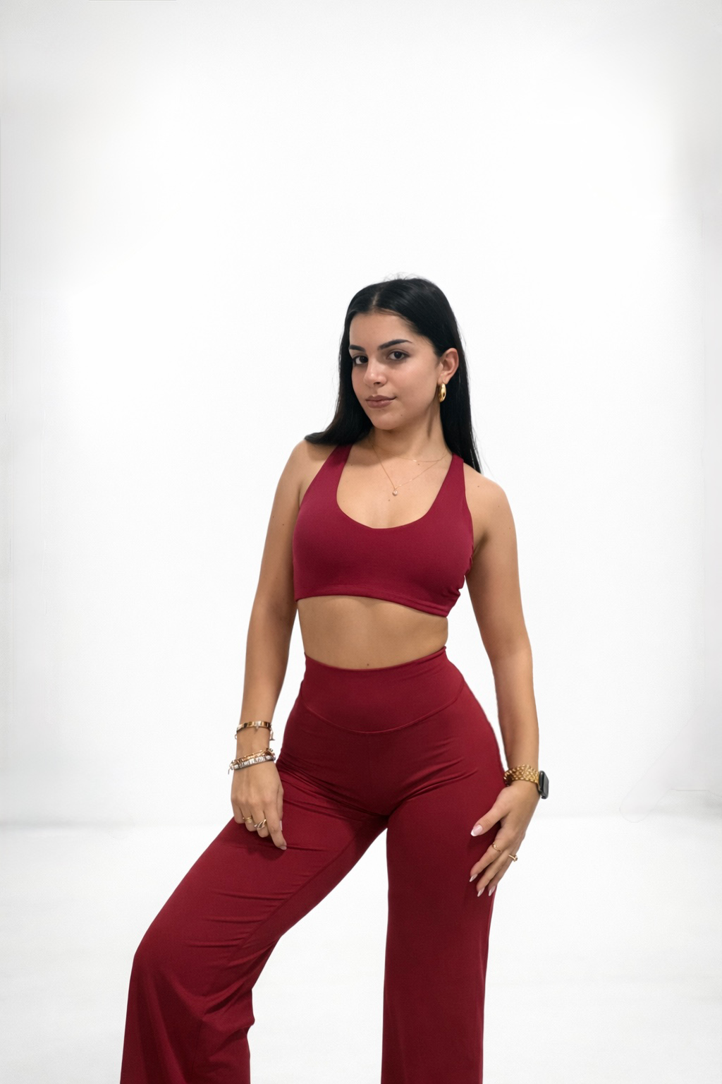 Wine Straight Leg Leggings